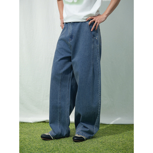 直筒宽松休闲弯刀裤 Mentmate 男 高级感复古立体剪裁牛仔裤 26SS