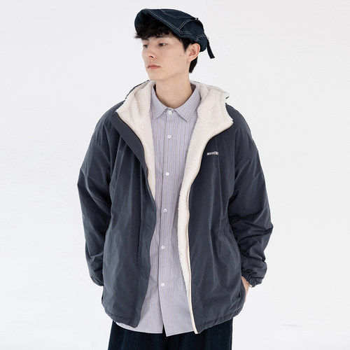 蒙马特先生抓绒连帽保暖棉衣