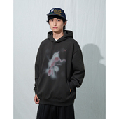 渐变蚂蚁套头连帽衫 秋冬小众原创涂鸦印花卫衣 男 25AW Mentmate