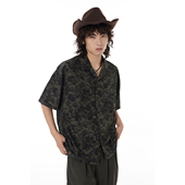 Mentmate 衬衣 男女百搭复古小众短袖 25SS 日系古着感暗纹花衬衫