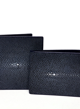 泰国珍珠鱼皮钱包-珍珠鱼磨珠钱夹-男士短款真皮皮夹-ROTA正品