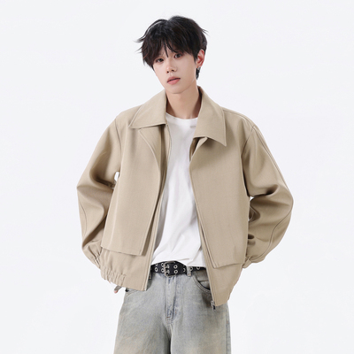 潮牌复古老钱风短款外套男女