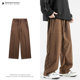 悟空有货街头复古纯色条纹直筒运动裤 男潮牌宽松阔腿休闲百搭长裤