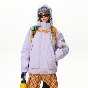 悟空有货户外机能风连帽冲锋衣棉服男女冬季 潮牌防水保暖棉衣外套