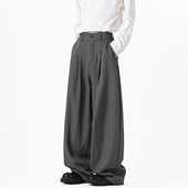 悟空有货潮牌复古简约纯色垂感西裤 男女街头宽松百搭阔腿休闲长裤
