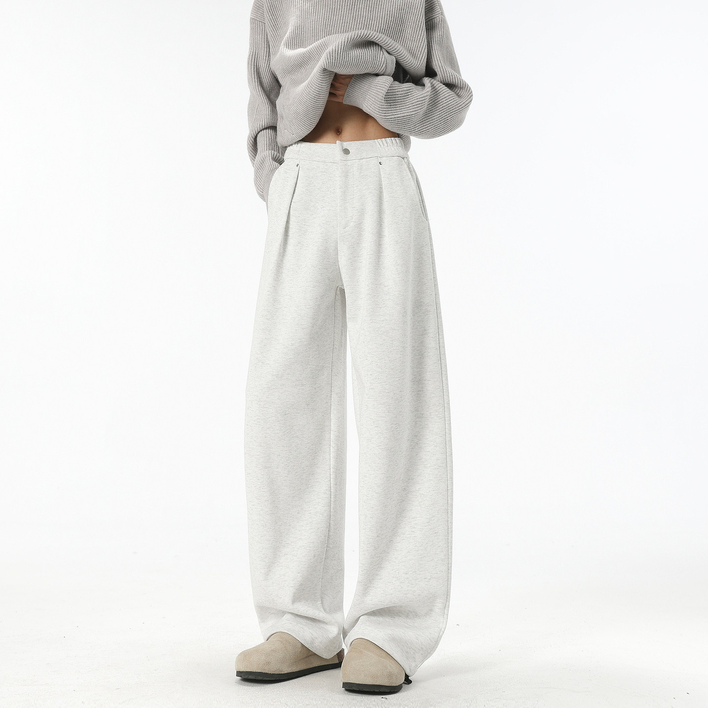 悟空有货潮牌美式纯色重磅垂感运动卫裤男复古宽松阔腿百搭休闲裤,男装,卫裤,淘宝优惠券,粉丝福利购,淘宝优惠卷