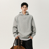 潮牌简约休闲运动帽衫 悟空有货美式 解构空气层灰色连帽卫衣男秋季