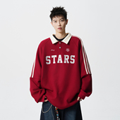 情侣宽松上衣 卫衣男女秋季 悟空有货美式 复古学院风刺绣字母POLO衫