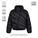 悟空有货小众排骨斜拉链90绒连帽羽绒服男宽松不规则保暖轻薄棉袄