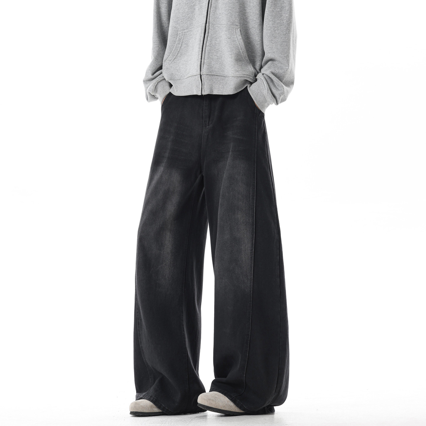 悟空有货潮牌美式复古水洗做旧直筒牛仔裤男宽松潮流cleanfit长裤,男装,牛仔裤,淘宝优惠券,粉丝福利购,淘宝优惠卷