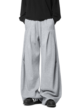 悟空有货美式小众解构剪裁弯刀卫裤男潮牌高街宽松休闲直筒运动裤