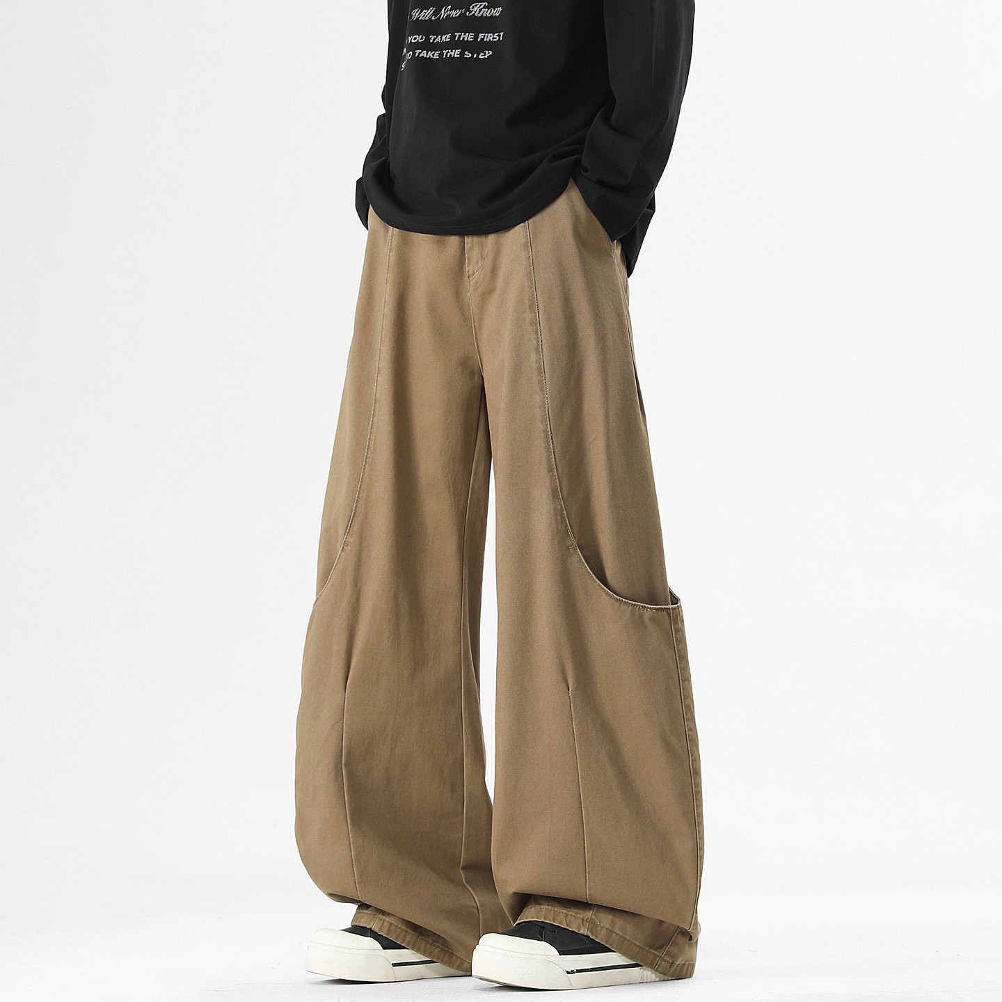 悟空有货潮牌美式解构拼接直筒工装裤男秋季复古宽松潮流百搭长裤,男装,休闲裤,淘宝优惠券,粉丝福利购,淘宝优惠卷