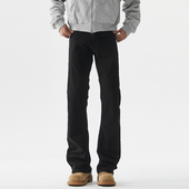 男春秋潮牌cleanfit显瘦百搭长裤 悟空有货美式 高街黑色微喇牛仔裤