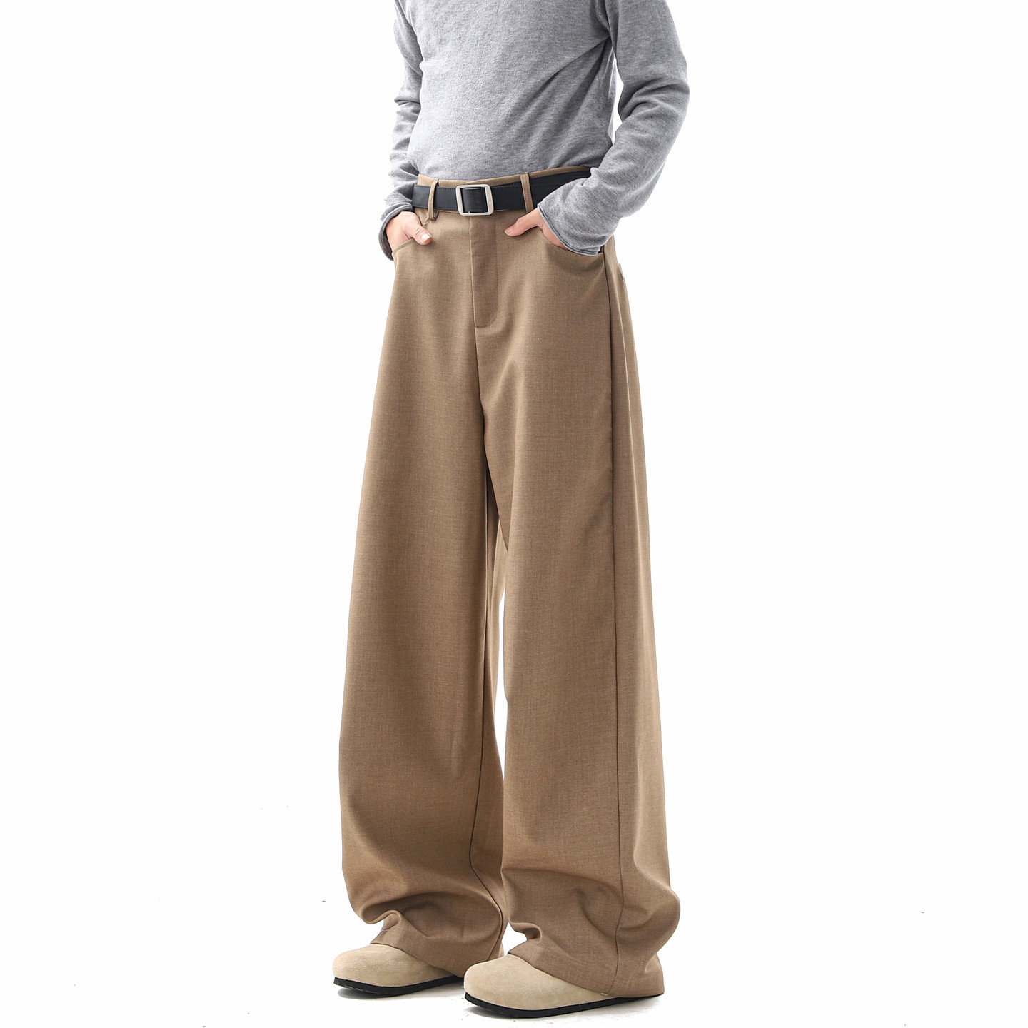 悟空有货春季复古高级感纯色直筒垂感西裤男复古宽松情侣百搭长裤,男装,西裤,淘宝优惠券,粉丝福利购,淘宝优惠卷