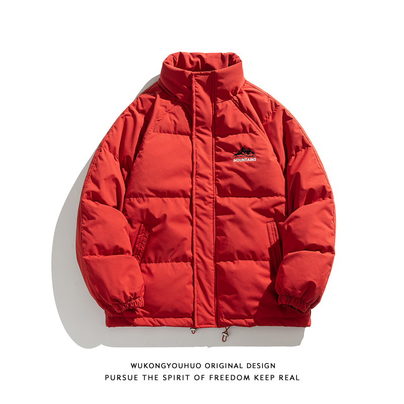 冬季复古日系90白鸭绒立领羽绒服