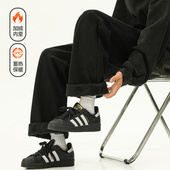 男复古宽松潮流保暖百搭长裤 悟空有货潮牌美式 抽绳松紧加绒牛仔裤