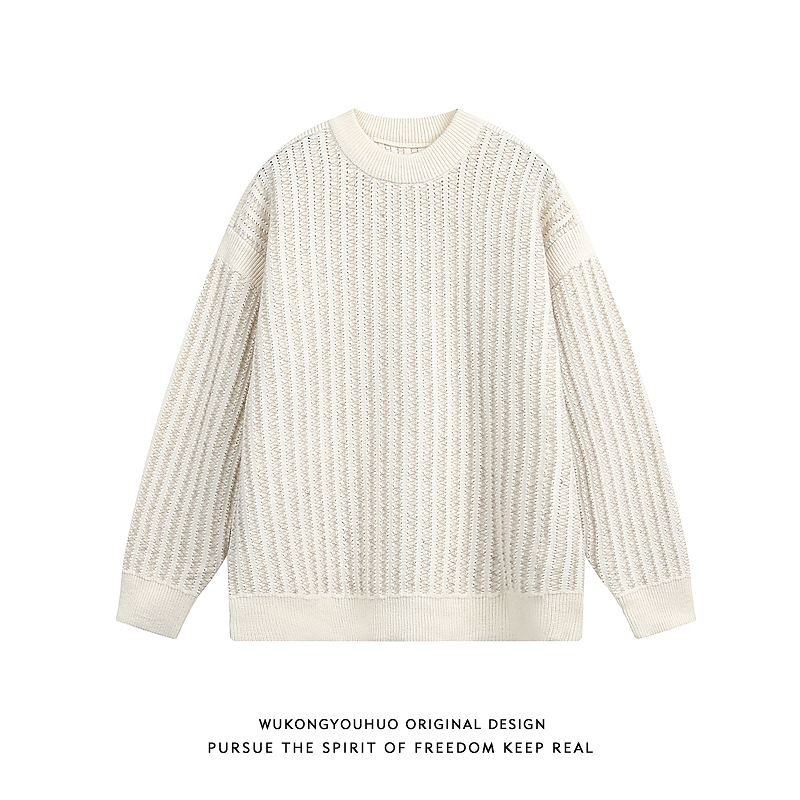 复古氛围感圆领针织衫男女秋季