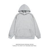 悟空有货美式 高街解构加绒连帽卫衣男潮牌宽松情侣休闲百搭套头衫