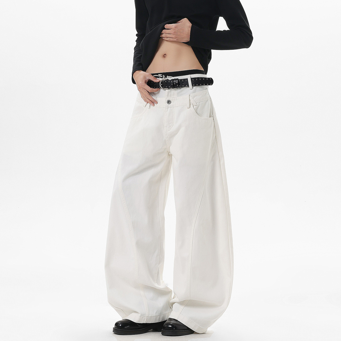 悟空有货潮牌美式解构拼接纯色弯刀工装裤男复古宽松潮流阔腿长裤,男装,休闲裤,淘宝优惠券,粉丝福利购,淘宝优惠卷