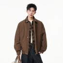 悟空有货美式复古格子假两件棉衣男潮牌宽松夹棉保暖情侣棉服外套