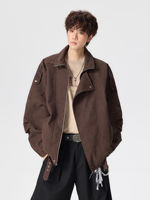 Wukong has a collection of American retro deconstructed and patchwork stand-up collar jackets for both men and women. They are loose and versatile couple casual jackets thumbnail 7