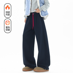 男复古宽松保暖百搭休闲裤 悟空有货潮牌美式 加绒加厚垂感运动卫裤