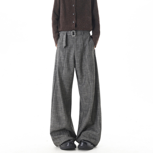 悟空有货老钱风高级感直筒垂感西裤 男复古潮牌宽松百搭阔腿休闲裤