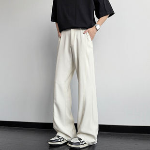 裤 悟空有货简约通勤cleanfit直筒微喇西裤 垂感休闲西装 薄款 男夏季
