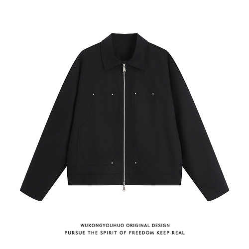 秋季基础通勤底特律帆布工装夹克