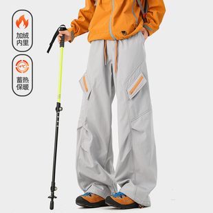 男街头户外宽松保暖百搭休闲长裤 悟空有货潮牌冬季 加绒加厚冲锋裤