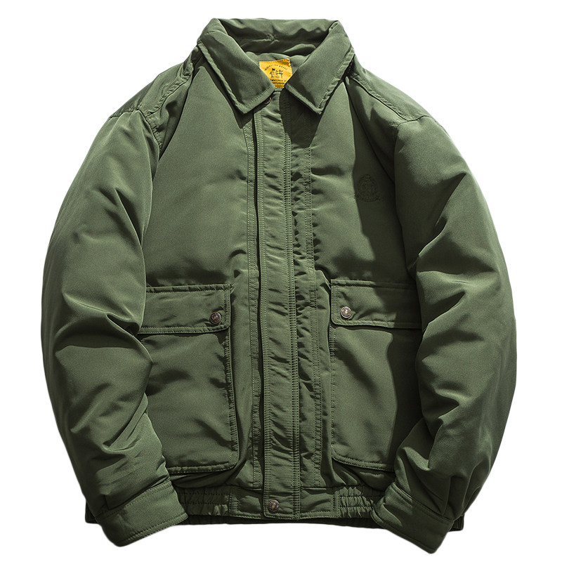 WUKONG JAPANESE RETRO SOLID COLOR DOWN JACKET JACKET MENS TRENDY BRAND LOOSE BF WIND LOVERS THICK WARMTH QUILTED JACKET