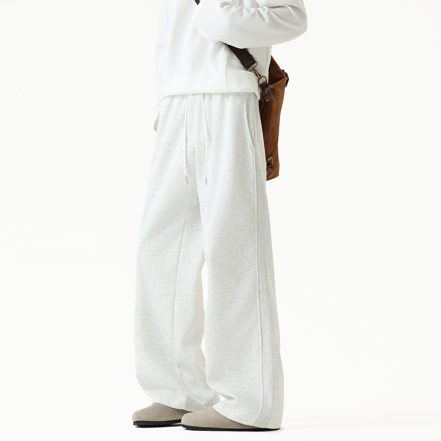 悟空有货潮牌美式拼接抽绳松紧运动卫裤男复古宽松阔腿百搭休闲裤,男装,休闲裤,淘宝优惠券,粉丝福利购,淘宝优惠卷