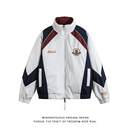 悟空有货潮牌美式 复古情侣保暖棉衣 撞色拼接加厚立领棉服男女冬季