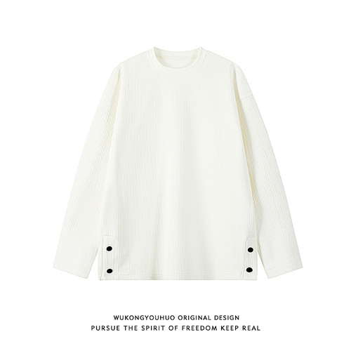 2025春季新款肌理感圆领长袖T恤