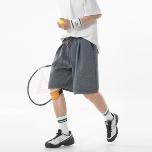 男复古宽松百搭阔腿休闲短裤 悟空有货夏季 潮牌抽绳松紧运动五分裤