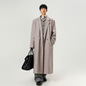 悟空有货复古高级感秋冬加厚呢料外套男秋冬潮牌情侣百搭过膝大衣