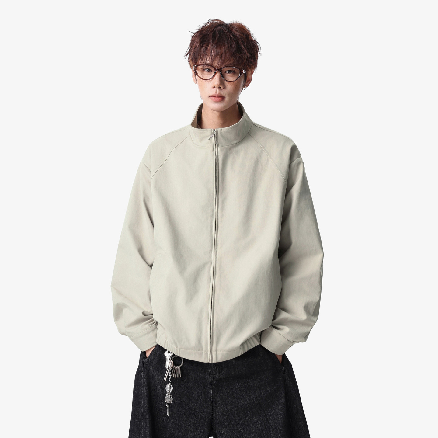 悟空有货潮牌美式简约工装立领夹克男女复古宽松情侣百搭休闲外套,男装,夹克,淘宝优惠券,粉丝福利购,淘宝优惠卷