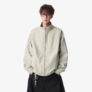 悟空有货潮牌美式 立领夹克男女复古宽松情侣百搭休闲外套 简约工装