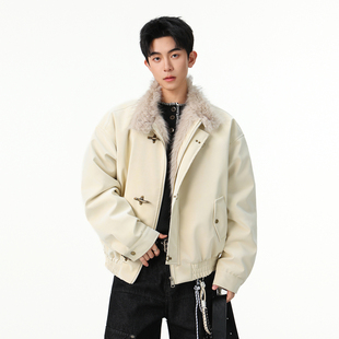 悟空有货美式潮牌座山雕毛领加厚棉服男冬季复古情侣保暖棉衣外套