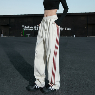 户外防泼水徒步休闲长裤 男夏季 子 复古条纹直筒运动裤 悟空有货美式