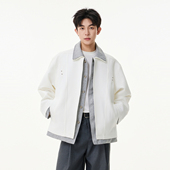 悟空有货复古假两件拼接翻领外套男2026春季 宽松情侣休闲百搭夹克