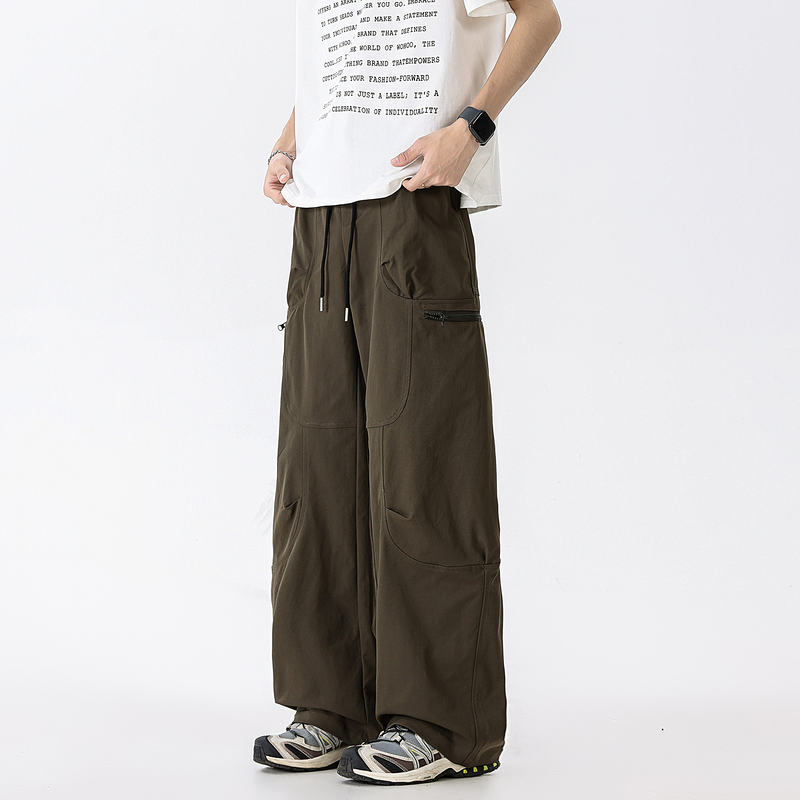 悟空有货潮牌复古解构拼接直筒工装裤男街头宽松百搭阔腿休闲长裤,男装,休闲裤,淘宝优惠券,粉丝福利购,淘宝优惠卷