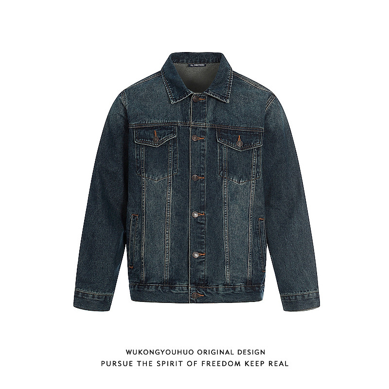悟空有货潮牌美式水洗做旧休闲牛仔外套男女复古宽松情侣百搭夹克,男装,夹克,淘宝优惠券,粉丝福利购,淘宝优惠卷