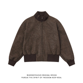 悟空有货2026春季 美拉德机车皮衣外套男美式 复古宽松情侣百搭夹克