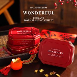 2025新年八边形铁盒饼干包装盒礼品盒伴手礼糖果圣诞铁盒年货礼盒