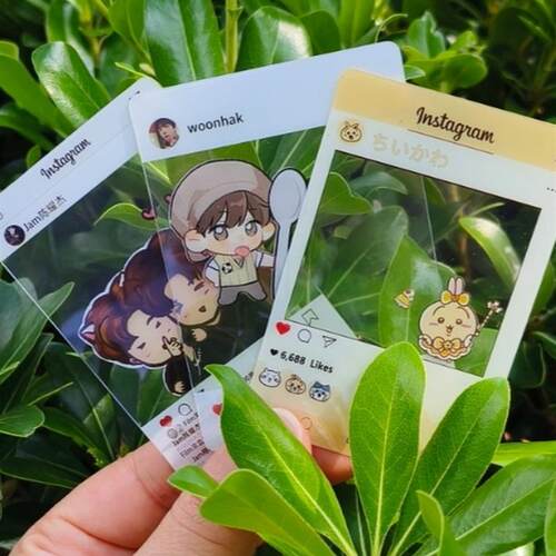 明星透卡定制PVC镂空打卡票根卡通书签ins动漫透卡3d光栅卡定做