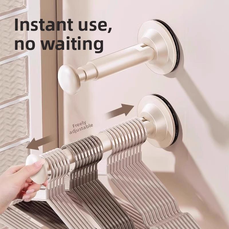 吸盘衣架收纳神器家用阳台多功能伸缩免打孔无痕挂衣架子墙上壁挂