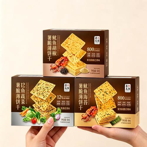 【善美源】薯薄脆饼干三种口味12种果蔬鱿鱼海苔芝麻味