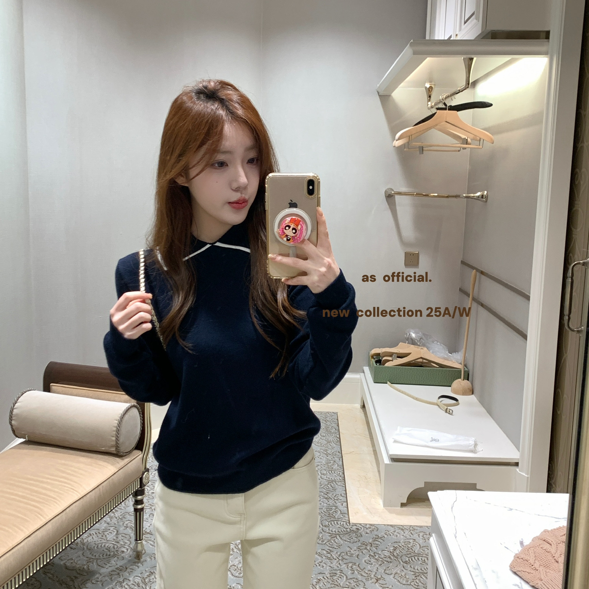 AS OFFICIAL-配精髓｜俏皮感超标撞色边翻领针织衫(含6羊毛)