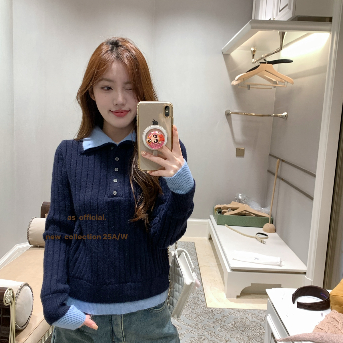 AS OFFICIAL-ce品味加持高智feel·撞色拼接假两件毛衣针织衫